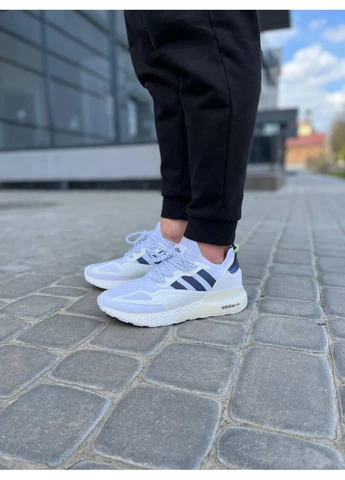 Білі літні кросівки adidas zx 2k boost white iridescent 2 адідас зх 22 No Brand