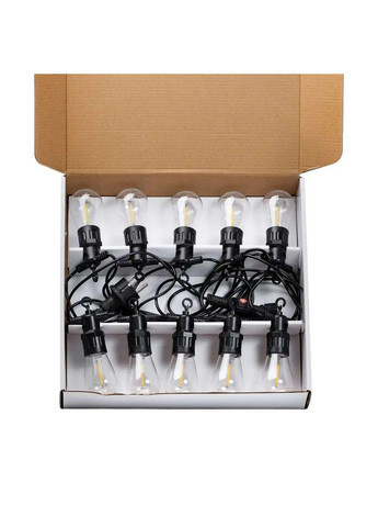 Гирлянда уличная в стиле ретро светодиодная желтая S14 на 10 LED ламп длиной 5 метров S14Y Garlando (370373336)