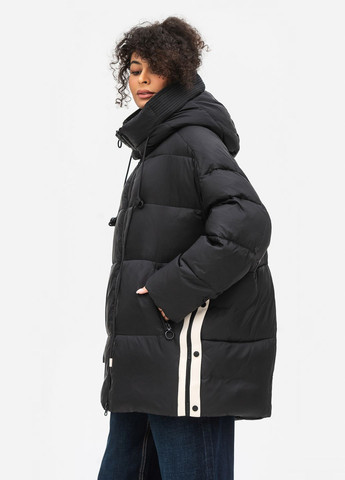 Чорна зимня куртка з капюшоном модель Yimosis 1619