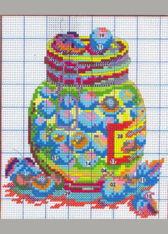 Набор для вышивания по нанесённой на канву схеме "Juicy gooseberry". AIDA 14CT printed, 18*21 см Joy Sunday (313614627)