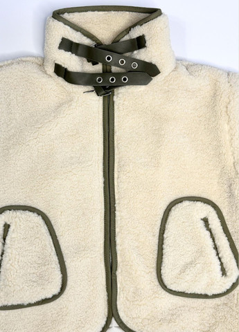 Світло-бежева демісезонна куртка зі штучної овчини демісезонна No Brand