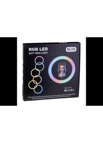 Ледлампа кольцевая для студийного освещения Ring RGB MJ 36 36см с пультом и штативом для фото и видео Ring Light (302890702)