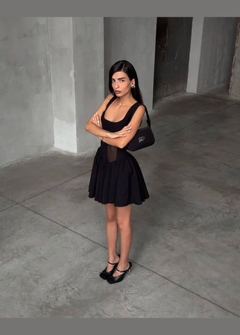 Черное праздничный, коктейльное, деловое, кэжуал, вечернее женское платье клеш No Brand