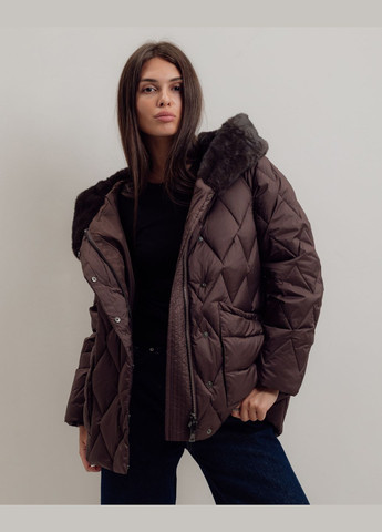 Кавова зимня куртка жіноча з хутром Batterflei