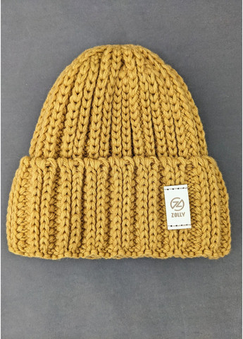 Тепла стильна в'язана шапка на флісі InFashion Шапка (369924137)