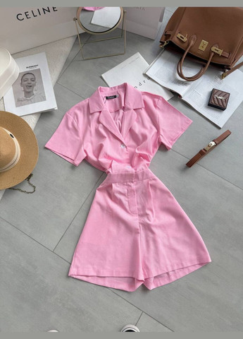 Лляний комбінезон Fashion рожевий льон