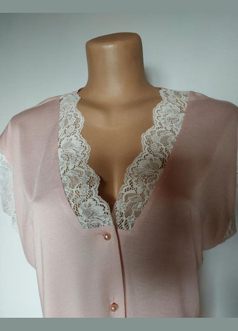 Пудровый демисезонный роскошный вискозный с кружевом комплект из 6 предметов bondy 1028 размер л. 48 Bondi