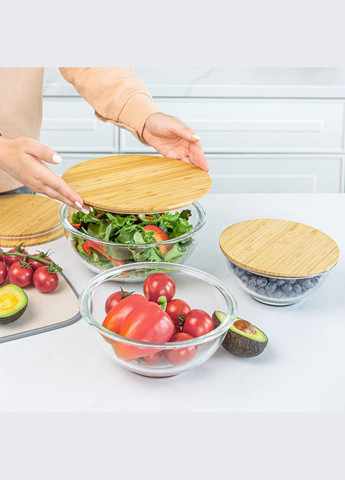 Ємність для зберігання MY HOME кругла з кришкою 1.4 л (KP-59 MT/WOOD) MVM (301003234)