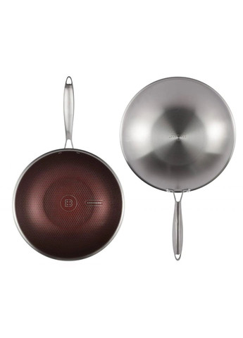 Сковорода WOK 28*8.5 из нержавеющей стали с крышкой EB-14108 Edenberg (335078639)