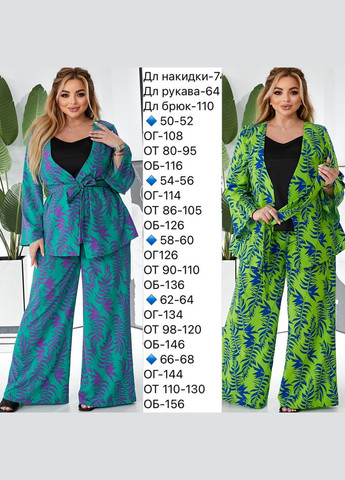 Женский костюм-двойка из софта цвет бирюзовый р.66/68 453224 New Trend (285711262)