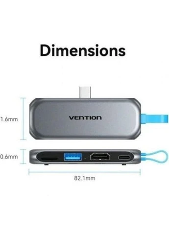 Док-станція USB-C THY (4 в 1) 4K 60Hz 100W PD Vention (390446086)