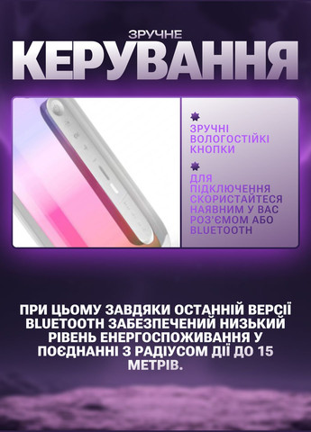 Портативна колонка Pulse 5 BT/TF/FM/AUX/USB з підсвіткою 8 Вт, біла Smart X PULSE5W Smartx (336191461)