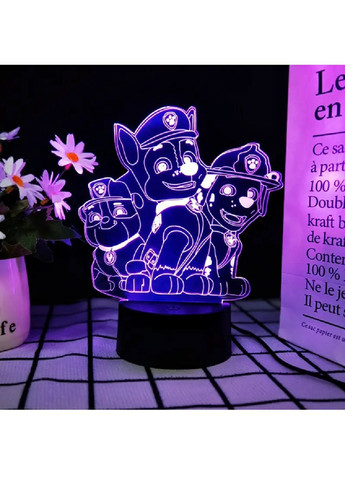 Настольный 3D LED светильник ночник с пультом работой от USB персонажами 16 цветов свечения (480828-Prob) Щенячий патруль Unbranded (345559557)