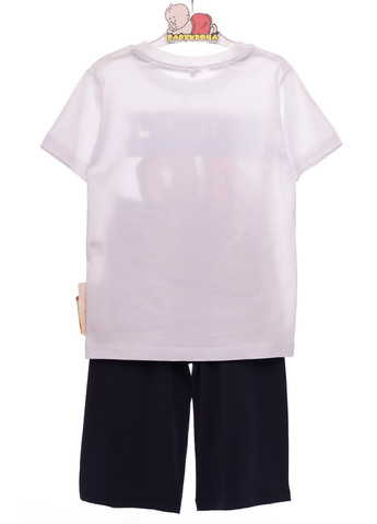 Белый летний костюм с коротким рукавом для мальчика трикотажный 48 белый 116 см (31235) BABYKROHA