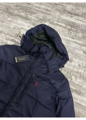 Темно-синяя зимняя куртка зимняя мужская плотная новая ральф поло темно-синяя 1:1 No Brand