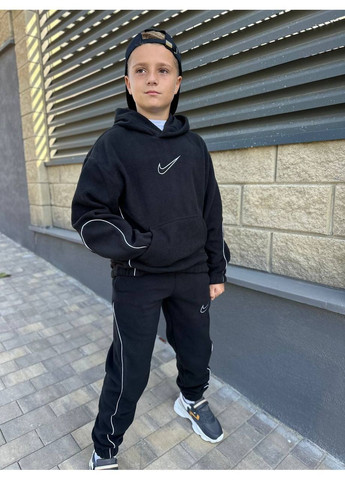 Чорний флісові костюми 🌪️хлопчик🔥 двосторонній щільний фліс No Brand