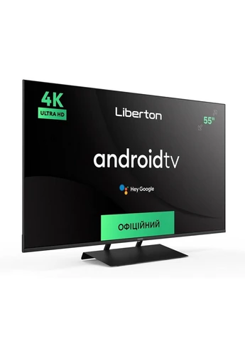 Телевизор 4К 55 дюймов безрамочный с голосовым пультом LTV55U01AT Android 11.0 Liberton (302451690)