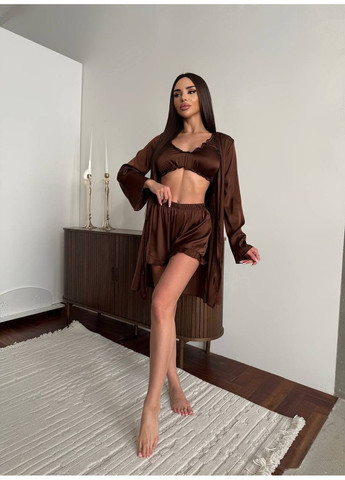 Коричневая пижама женская KaraMix