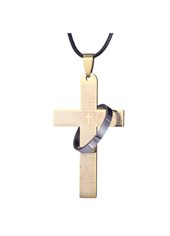 Чоловічий кулон хрест з молитвою підвіска у вигляді хреста із сталі No Brand (337716477)