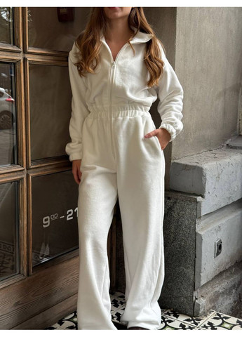 Жіночий комбінезон No Brand комбінезон-брюки молочний кежуал фліс