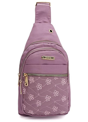 Спортивна сумка слінг через плече жіноча з текстилю для телефону та документів середня Рожевий 38907 Monsen (351489095)