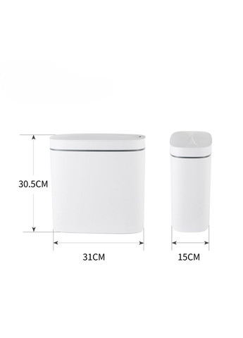 Відро для сміття сенсорне овальне Flat-TC0109 White 9 л колір білий (MI7074) Mixxus (341331700)