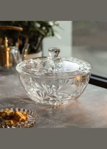 Салатниця скляна з кришкою 24 см під кришталь Yiwu (328440329)