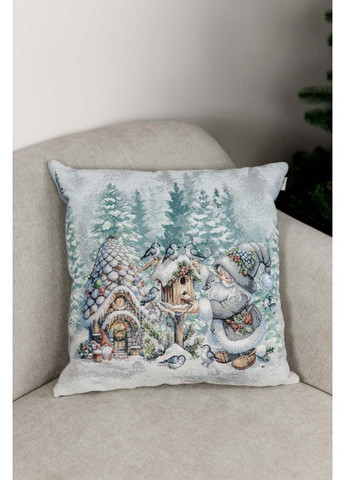 Декоративная наволочка Сказочные гномы 45х45 см для новогоднего декора стильный подарок ProDobro (369377918)