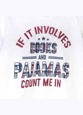 Белая всесезон пижама для мальчика dexter`s футболка и шорты books dexter's