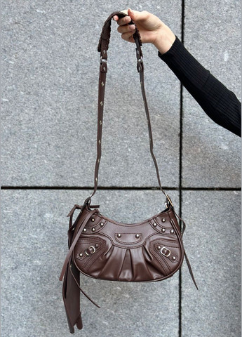 Жіноча сумка 10270 багет крос-боді коричнева No Brand (306709464)