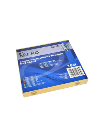 Сверла металла конус B16MK2 "" [комплект 10шт] HSS 14,5-23,0мм в деревянном кейсе Geko (313400060)