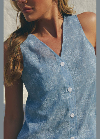 Жилет жіночий асиметричний крій безрукавка жіноча жилетка на ґудзиках льон-котон ST-Seventeen (333832827)