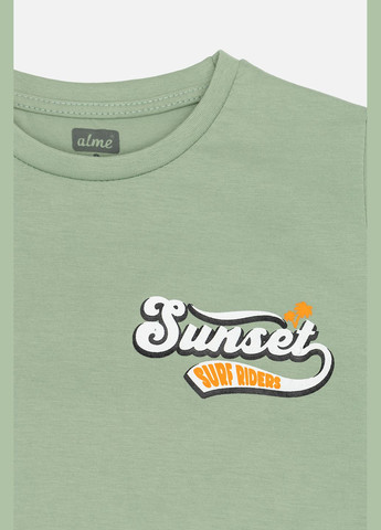 Оливкова літня футболка з коротким рукавом для хлопчика колір оливковий цб-00246175 No Brand