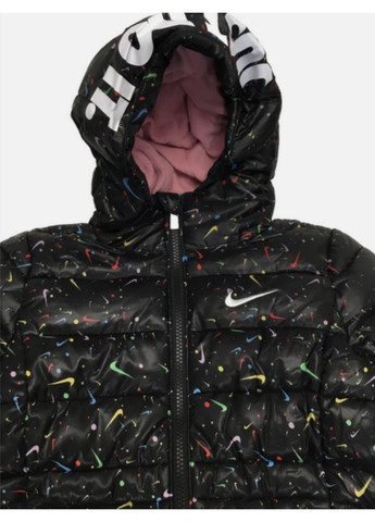 Чорна демісезонна дитяча демісезонна куртка з капюшоном Nike