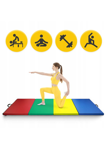 Мат гимнастический складной XL 240 x 120 x 5 см Multicolor (P5905973402774) 4FIZJO P-5905973402774 (303360195)