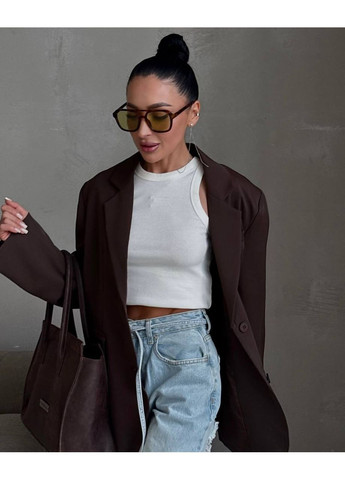 Коричневый женский женский пиджак оверсайз Osoblyva -