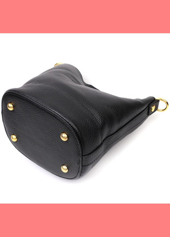 Кожаная сумка женская через плечо с автономной косметичкой внутри 22363 Черный Vintage (302009343)