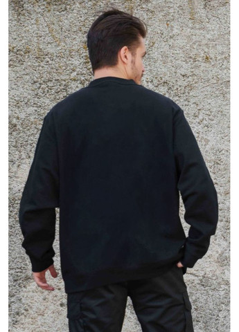 Черный утепленный оверсайз свитшот на флисе с принтом 1702 pink Without (362441493)