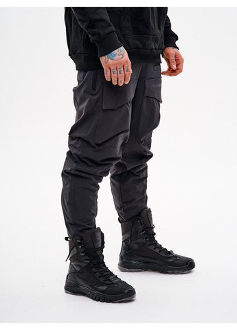 Карго штани з нейлону на мікрофлісі "Один", сірий Vakko (373714159)