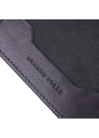 Красива шкіряна обкладинка на паспорт Карта 16773 Чорна Grande Pelle (392289273)