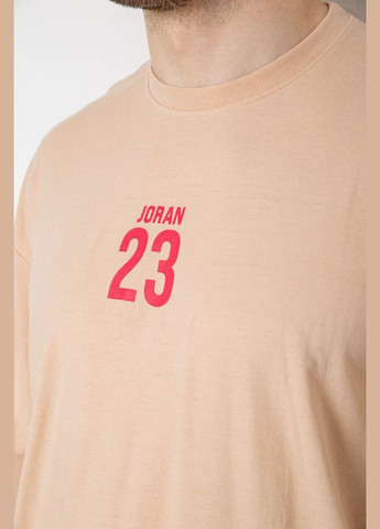 Бежевая футболка мужская с принтом Andi 244R7024