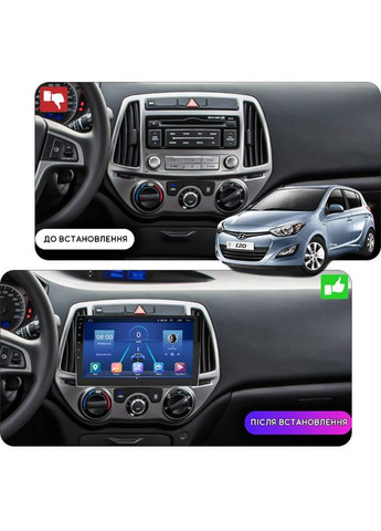 Штатна магнітола 9" для Hyundai i20 I Рестайлінг 2012-2014 Top 6/128 4G WiFi GPS Хюндай 2 шт. Lesko (336193549)
