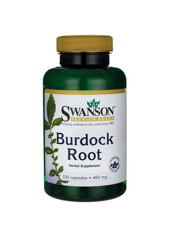 Корінь лопуха, Burdock Root,, 460 мг, 100 капсул Swanson (364312254)
