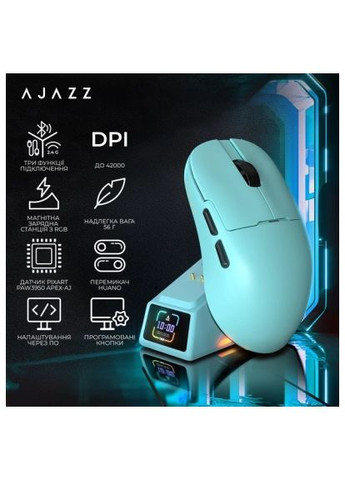 Мышка (AJM159-A-BLUE) Ajazz AJ159 APEX Wireless/Bluetooth/USB Blue (366992034)