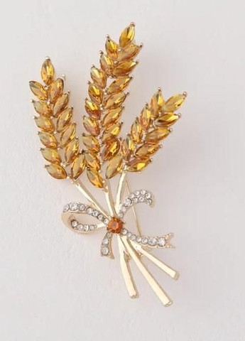 Брошь пшеница золотистая, три колоски, колосок, брошка символ Украины, желтая No Brand (289876312)
