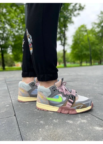 Сірі кросівки чоловічі nike air trainer 1 utility grey pink найк аір трейнер 1 сірі демісезон No Brand