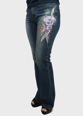 Женские винтажные клешеные джинсы S-1651 Синий Tantra - (272797649)