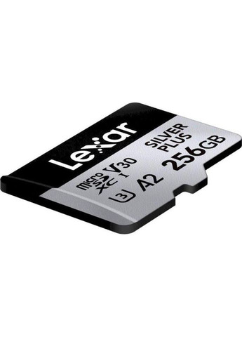 Карта памяти 256 GB microSDXC Professional Silver Plus UHS-I U3 V30 A2 Class 10 (LMSSIPL256G-BNANG) Lexar (362668544)