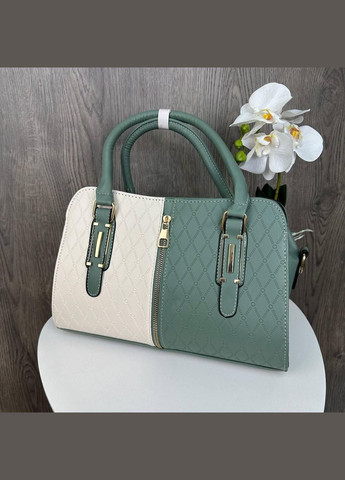 Жіноча сумка на плече еко-шкіра трапеція з геометричним візерунком біло-чорна різнокольорова (sku_612Н) No Brand (330576147)