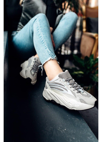 Білі Осінні кросівки чоловічі adidas yeezy boost 700 v2 static адідас ізі буст No Brand